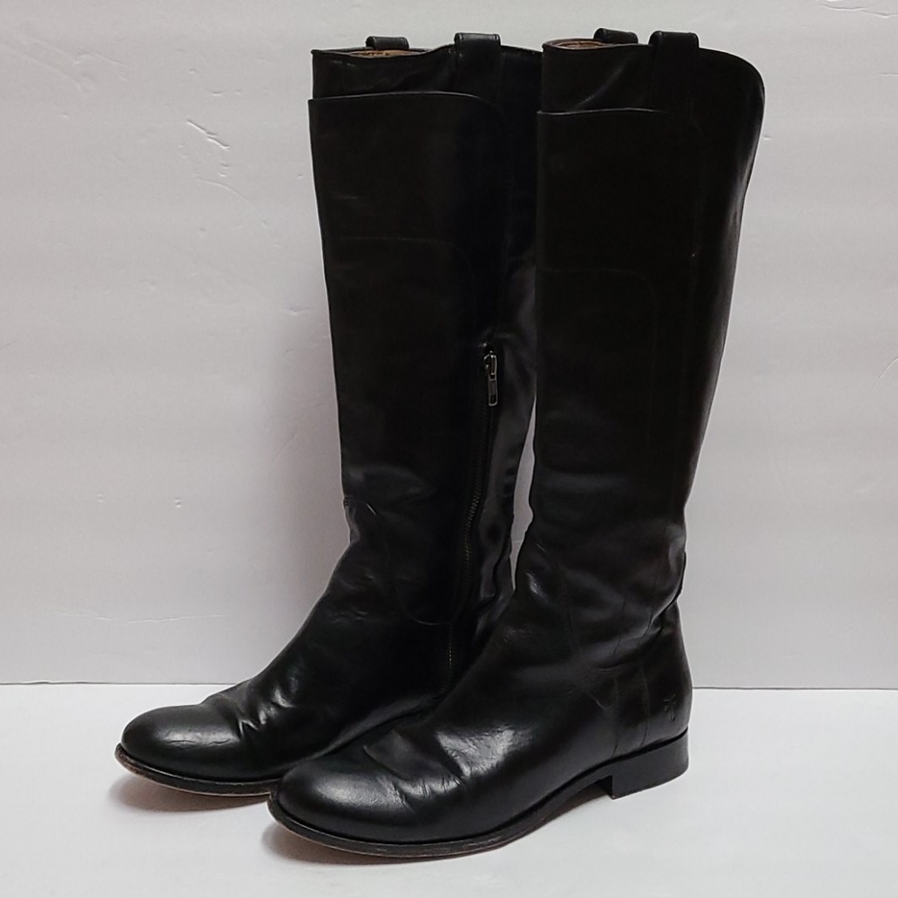 Frye Paige Tall Riding Boots Black Leather